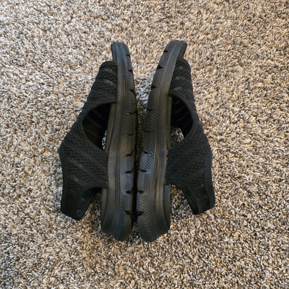 Skechers Flex-Lite Yoga Foam Sandals Womens 9 Black Stretch Fit Slingback Sporty - Picture 4 of 7